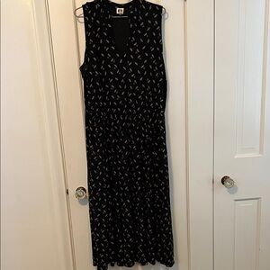 Anne Klein Black Floral Maxi Dress
